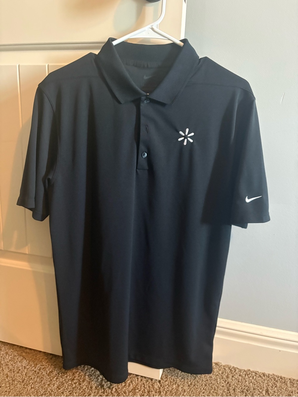 Nike Men’s Black Polo with White Accent